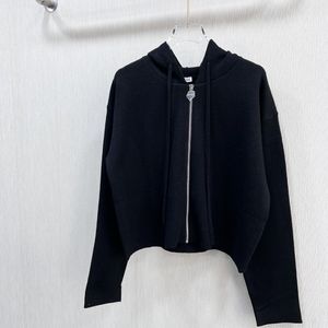 LOEWE 23SS wool zippered back embossed lettering sweater jacket